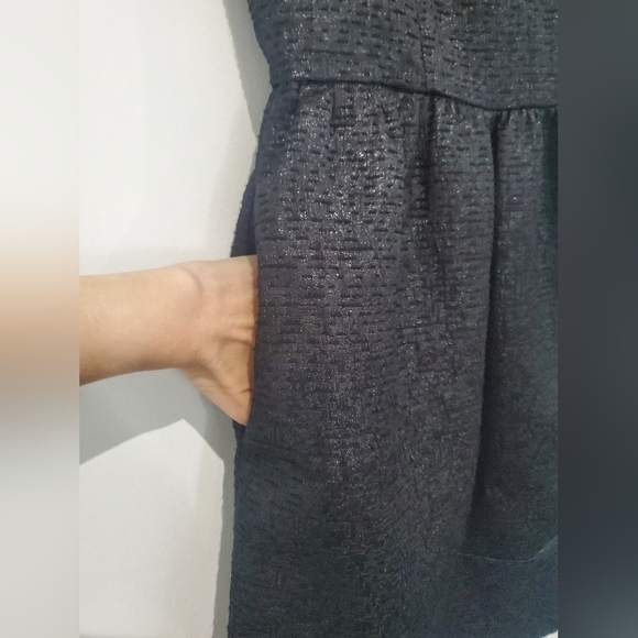 Penguin Vintage Sparkly Black with pockets A-line dress size0 fits 2 - Picture 7 of 10